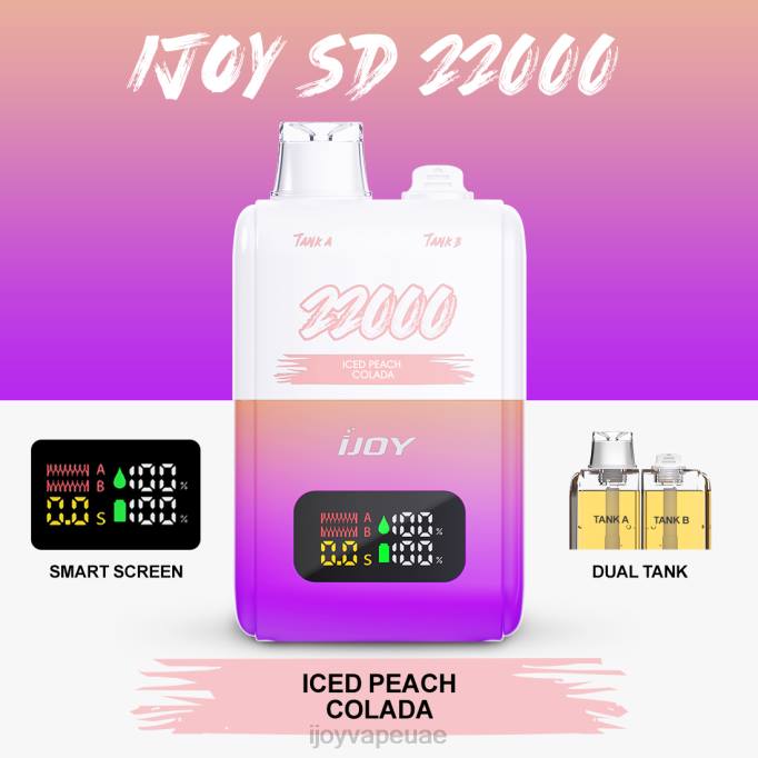iJOY SD 22000 يمكن التخلص منه 64HJ155 كولادا الخوخ المثلج | iJOY Vape Review