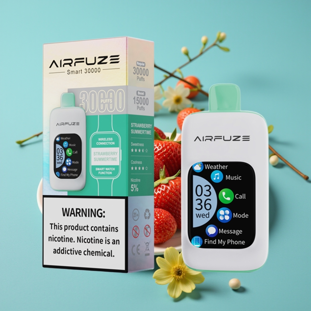 AirFuze Smart 30000 نَفَثات شاشة لمس 2.01 بوصة نكهة فراولة صيفية