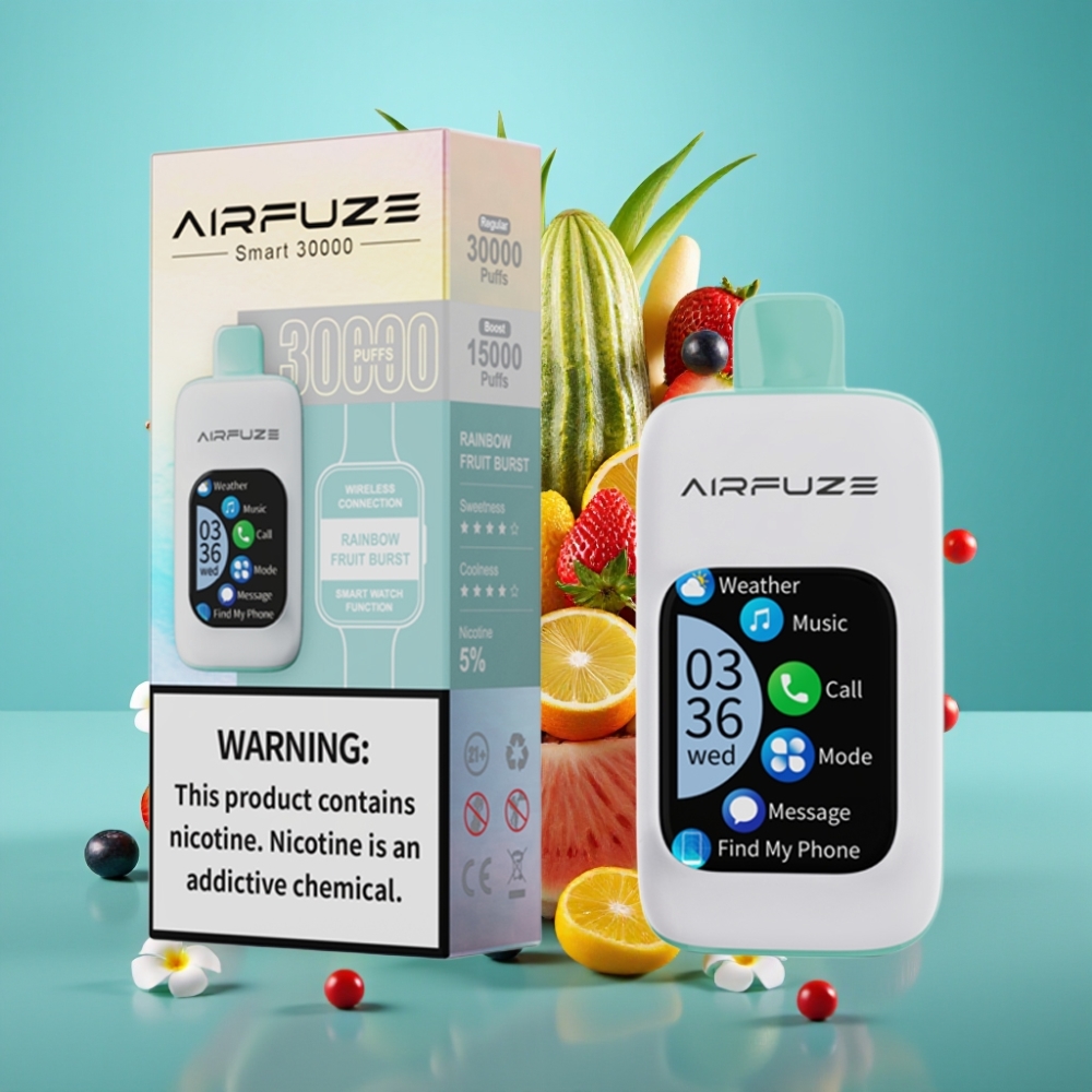 AirFuze Smart 30000 نفخة شاشة تعمل باللمس 2.01 بوصة نكهة فواكه قوس قزح