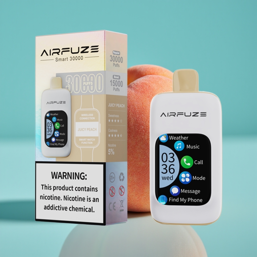 AirFuze Smart 30000 نفخة شاشة تعمل باللمس 2.01 بوصة بطارية 900 مللي أمبير نوع-C خوخ عصير