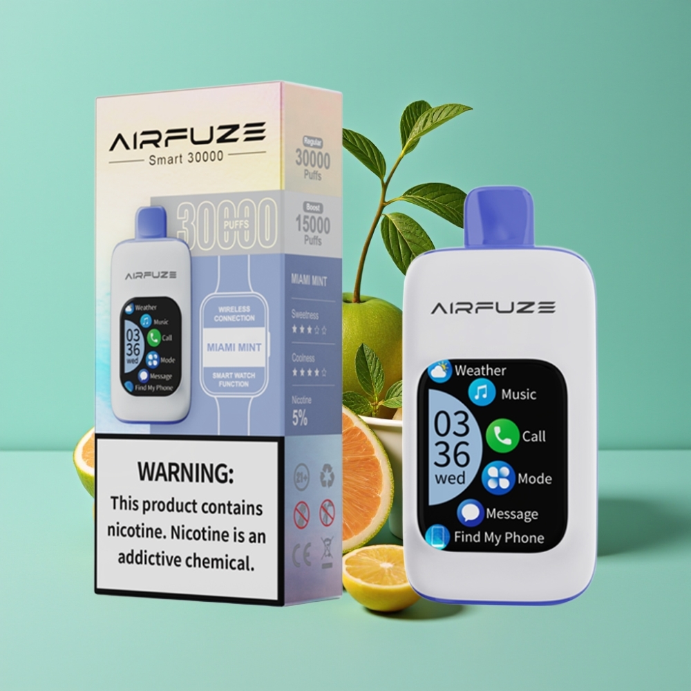 AirFuze Smart 30000 نفخة شاشة تعمل باللمس 5% نيكوتين 900mAh Miami Mint