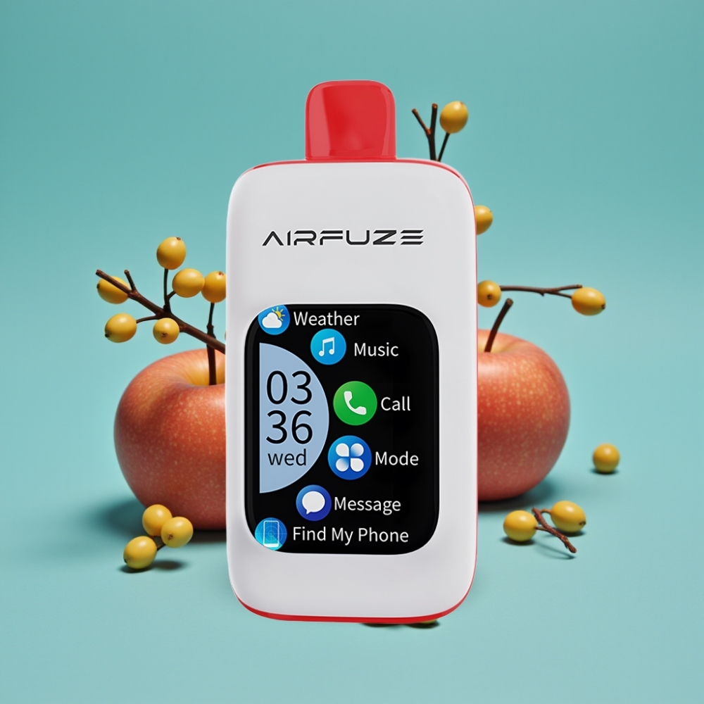 AirFuze Smart 30000 نفخة Pod شاشة تعمل باللمس 2.01 بوصة نيكوتين 5% طعم تفاح ثلاثي