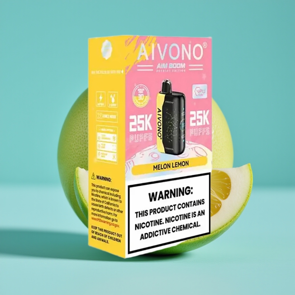 Aivono AIM BOOM 25000 نَفَث سعة سائل 28مل بطارية 650 مللي أمبير بنكهة البطيخ والليمون