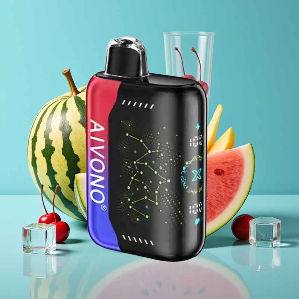 Aivono AIM BOOM 25000 نفخة - بطارية 650mAh - سعة 28مل - نكهة البطيخ والكرز المثلج