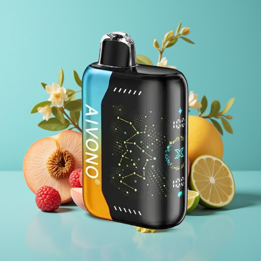 Aivono Aim Boom 25000 نفخة - 28مل سائل - 650مللي أمبير - 1.2 أوم - توت خوخ ليمون