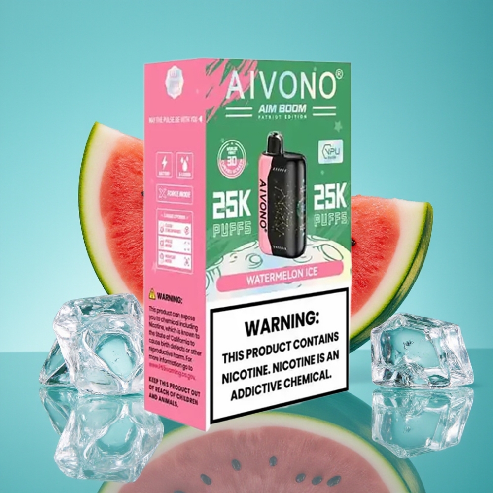 Aivono Aim Boom 25000 Puffs 28ml بطارية 650 مللي أمبير 1.2 أوم بنكهة البطيخ المثلج