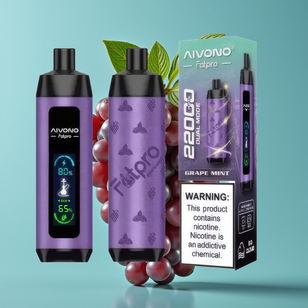 Aivono AIM FATPRO 22000 Puff - عنب بالنعناع - 28مل - 0.6 أوم - 600 مللي أمبير