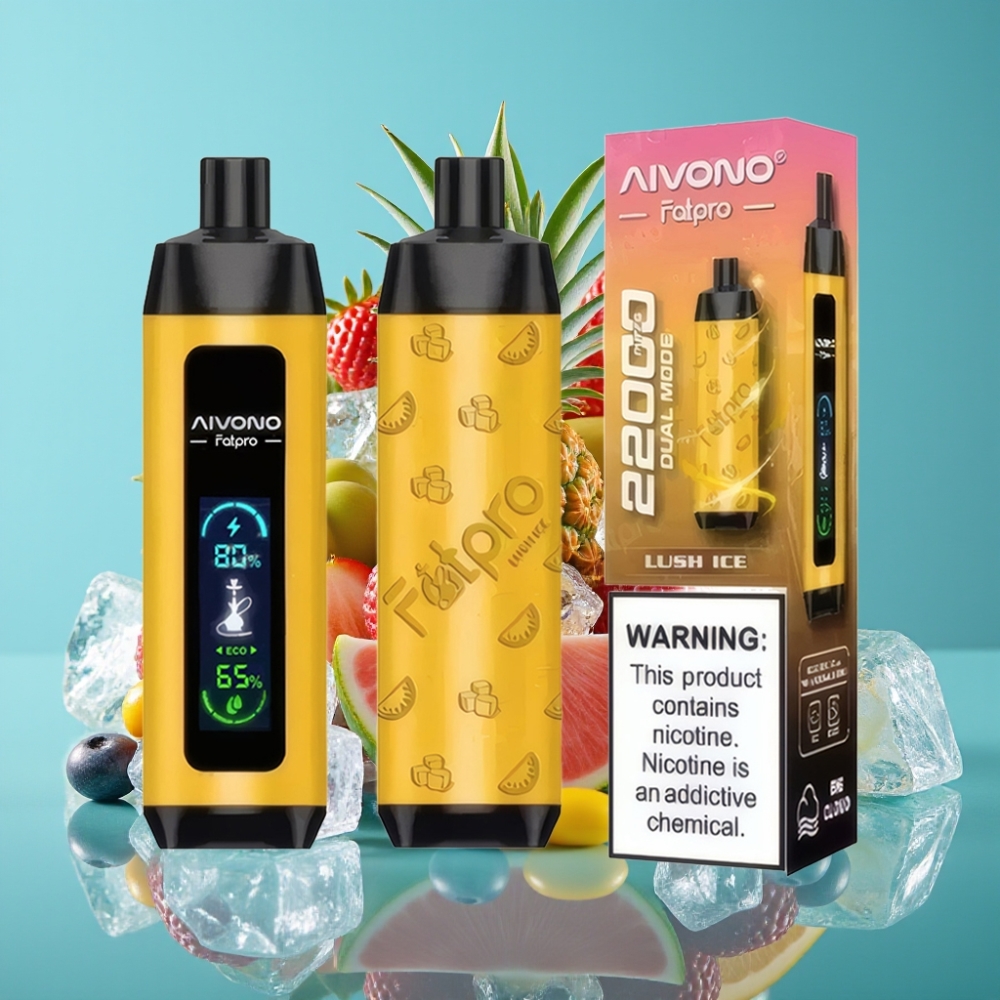 Aivono AIM FATPRO 22000 Puffs 28ml 600mah 0.6ohm Eco/Boost Lush Ice آيس لوش