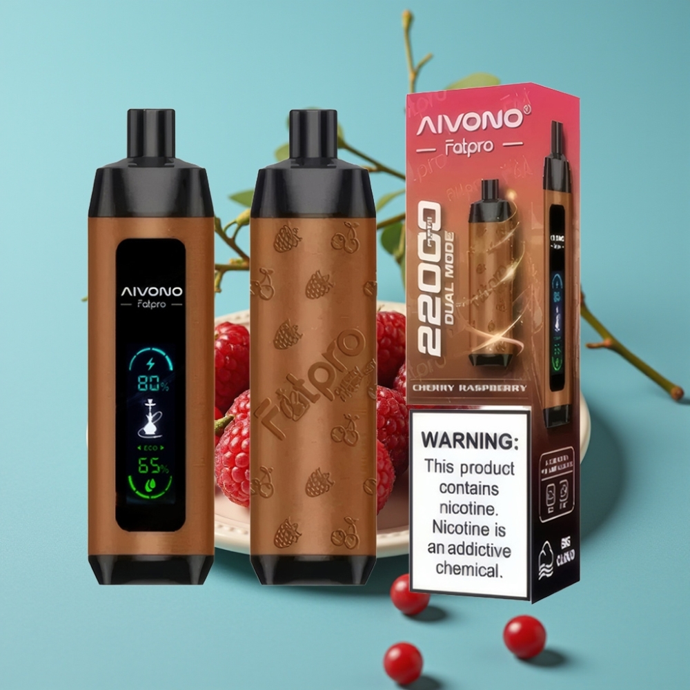 Aivono Aim Fatpro 22000 Puff نيكوتين 5% نكهة كرز توت - 28مل سائل - 600 مللي أمبير