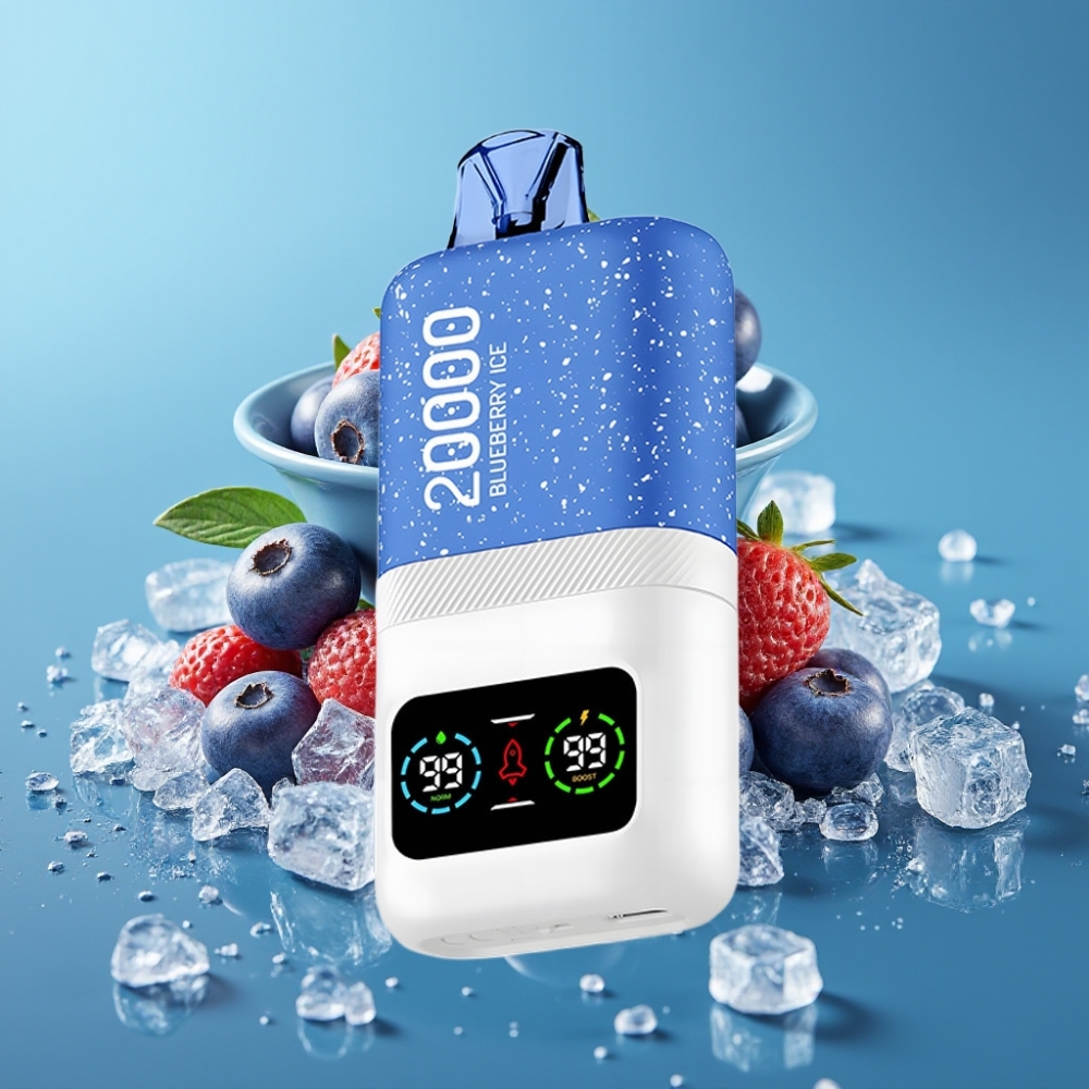 Aivono Aim Magic 20000 نفخة - توت أزرق مثلج - 26مل سائل - 5% نيكوتين - شاشة LCD - شحن Type-C