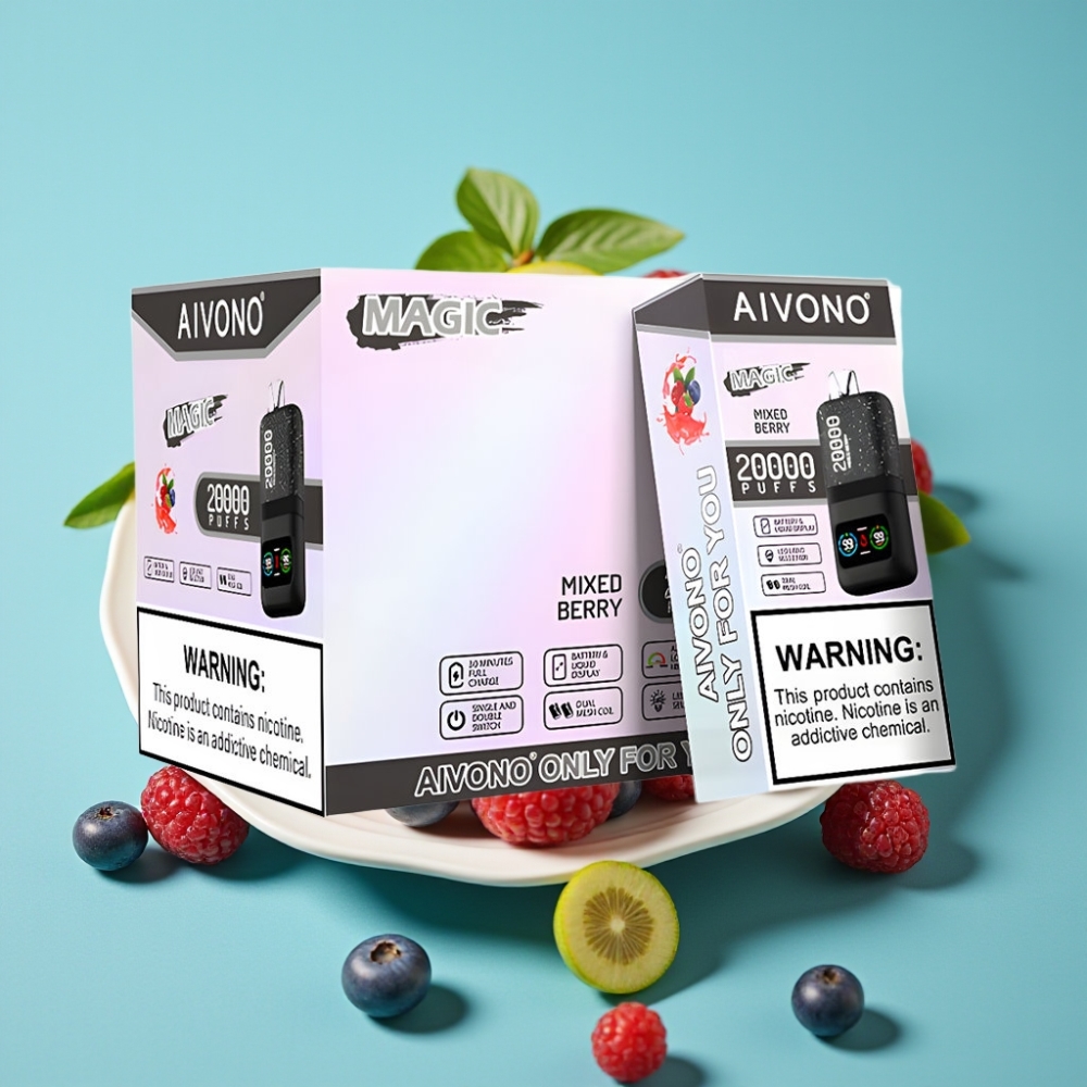 Aivono Aim Magic 20000 نفخة بطارية 600mAh و26ml سائل ونكهة التوت المختلط