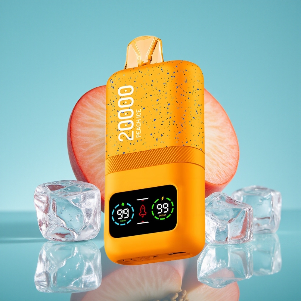 Aivono Aim Magic 20000 نفخة خوخ مثلج بشاشة LCD و 26 مل سائل إلكتروني و 600 مللي أمبير