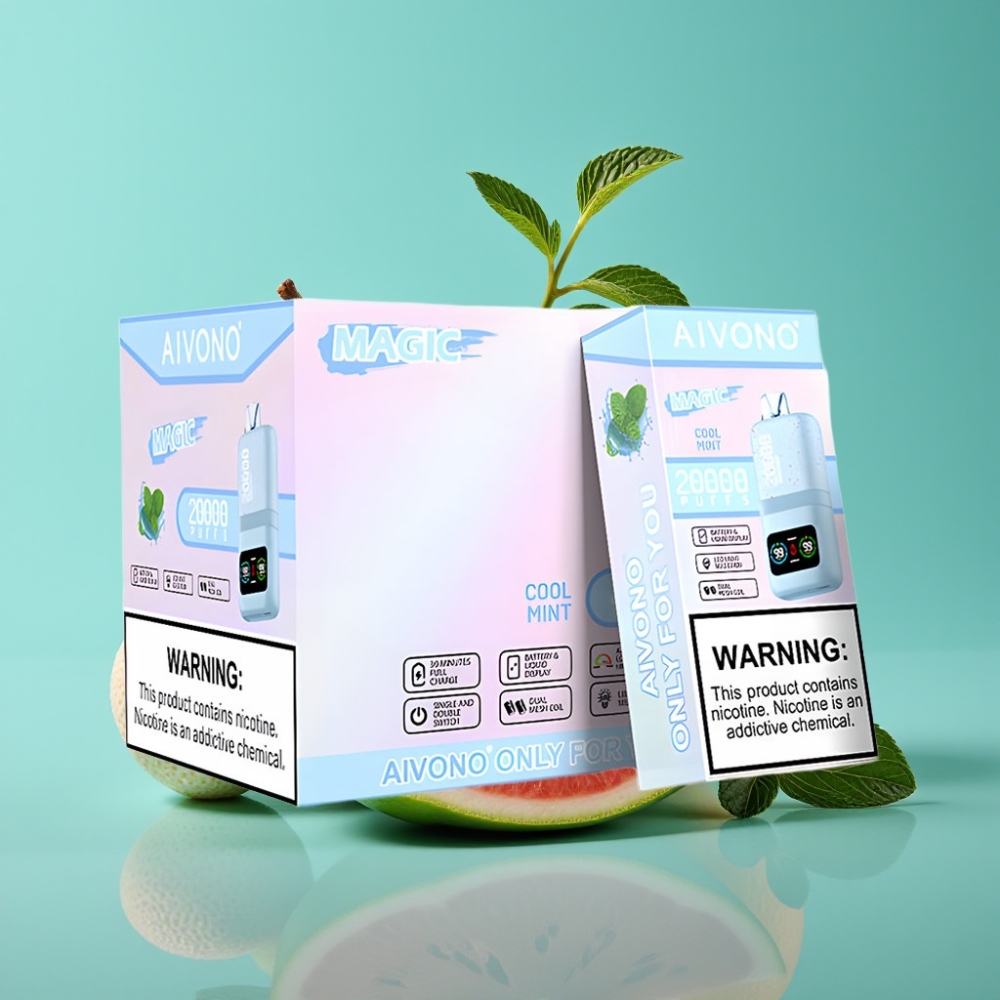 Aivono Aim Magic 20000 نفخة مع نكهة النعناع المنعش وشاشة LCD وبطارية 600mAh