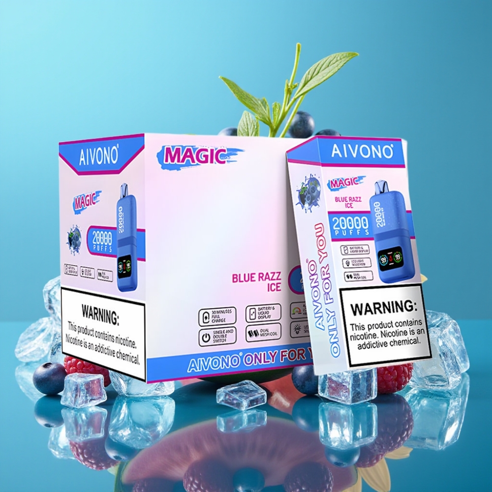 Aivono Aim Magic 20000 نفخة ثنائي ملفات شاشة LCD نوع-C توت أزرق مثلج