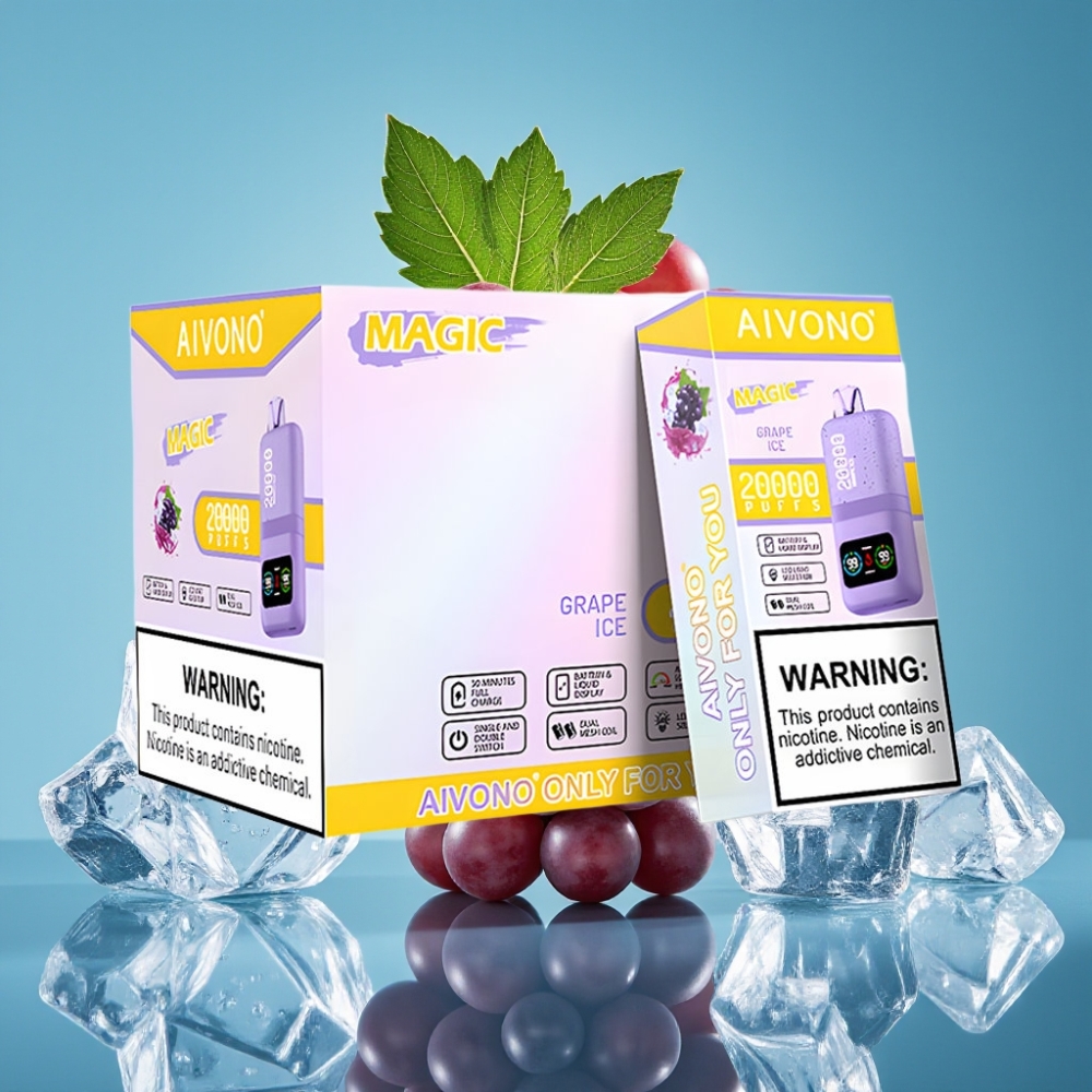 Aivono Aim Magic 20000 Puff نيكوتين 0%-5% 26مل عصير 600mAh بطارية عنب مثلج