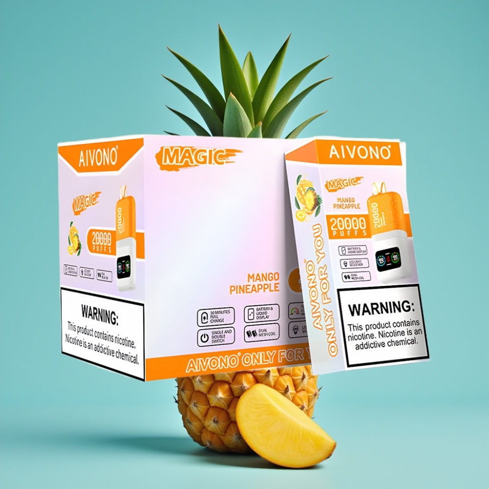 Aivono Aim Magic 20000 Puff 26ml أناناس مانجا شريط مزدوج شاشة LCD Type-C 600mAh