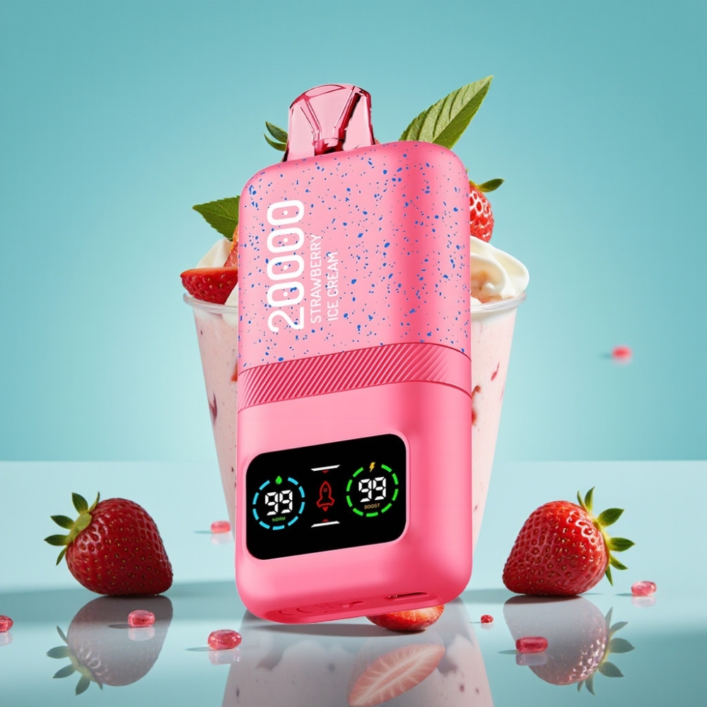 Aivono Aim Magic 20000 Puffs 26ml 600mAh Dual Mesh نكهة آيس كريم الفراولة