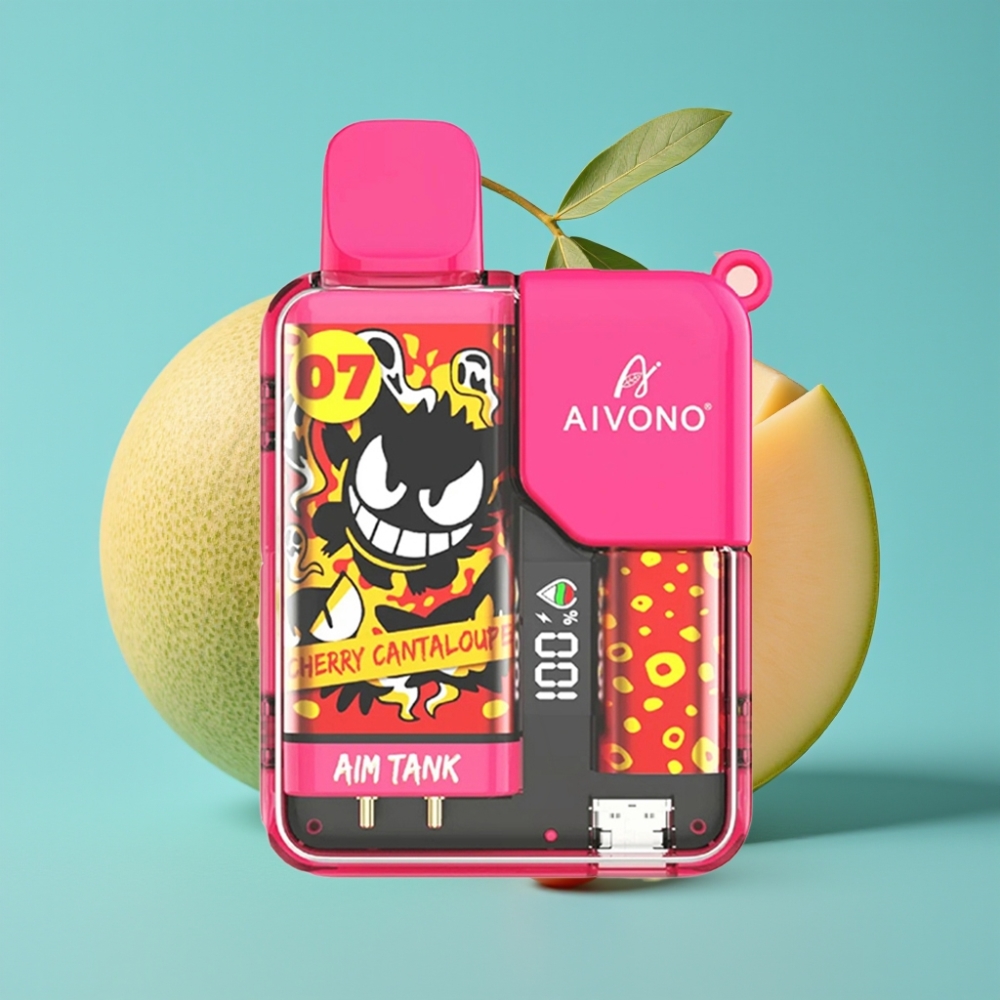 Aivono AIM-TANK 9500 نفخة 18مل 650مللي أمبير شاشة عرض شبكة 1.2أوم كرزي كانتلوب