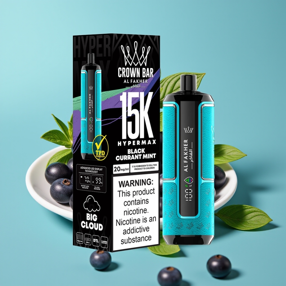 Al Fakher Crown Bar 15K Hypermax 22ml 600mAh Blackcurrant Mint