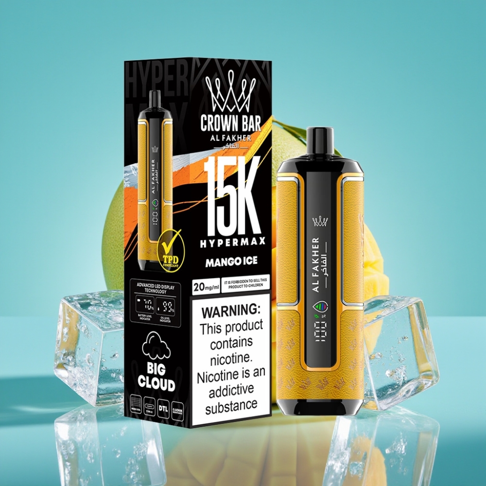 Al Fakher Crown Bar 15K Hypermax 22ml 600mAh DTL 6mg مانجو آيس