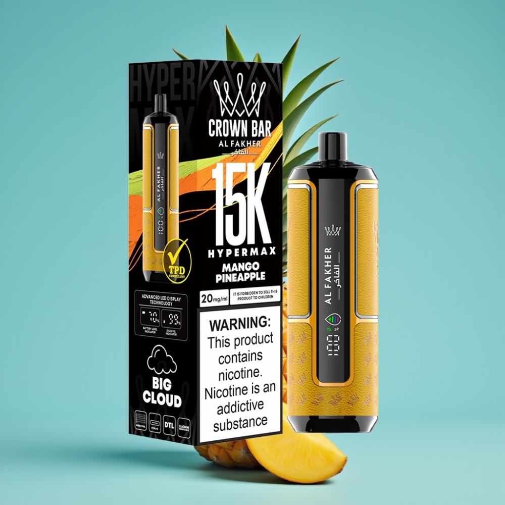 Al Fakher Crown Bar 15K Hypermax 22ml 600mAh DTL 6mg أناناس مانجو
