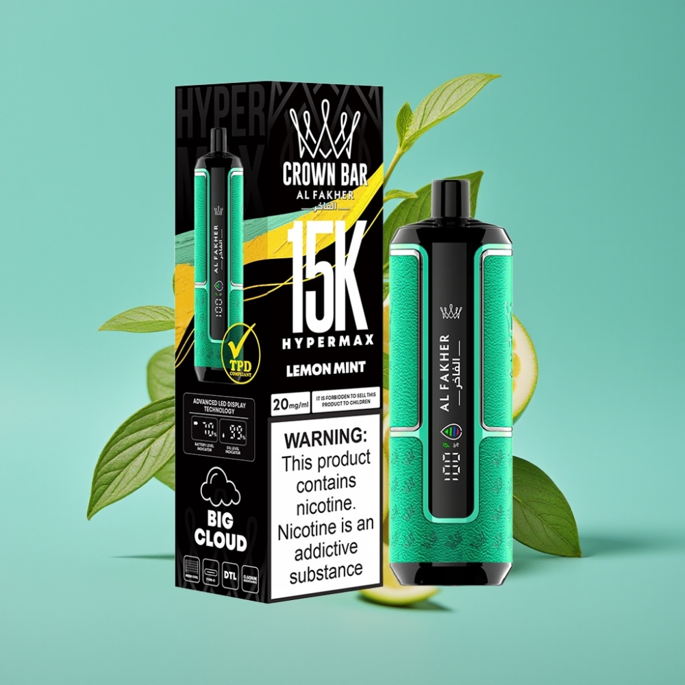 Al Fakher Crown Bar 15K Hypermax 22ml 600mAh Type-C ليمون نعناع