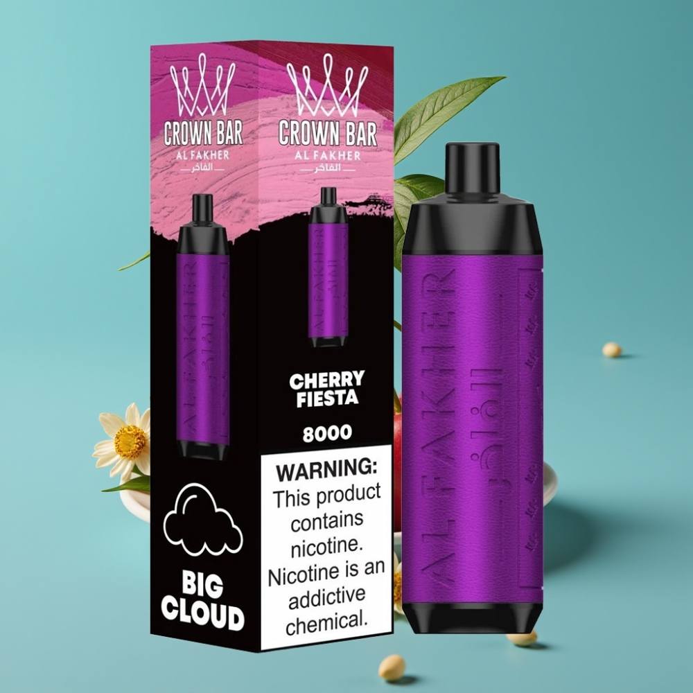 Al Fakher Crown Bar 8000 Crystal 18ml 5mg كرز فيستا