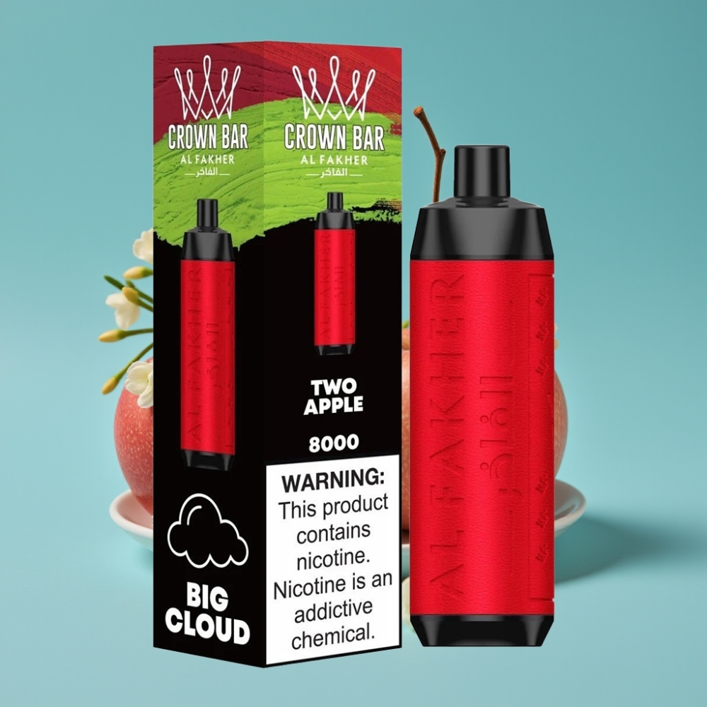 Al Fakher Crown Bar 8000 Crystal 18ml 5mg تفاحتين