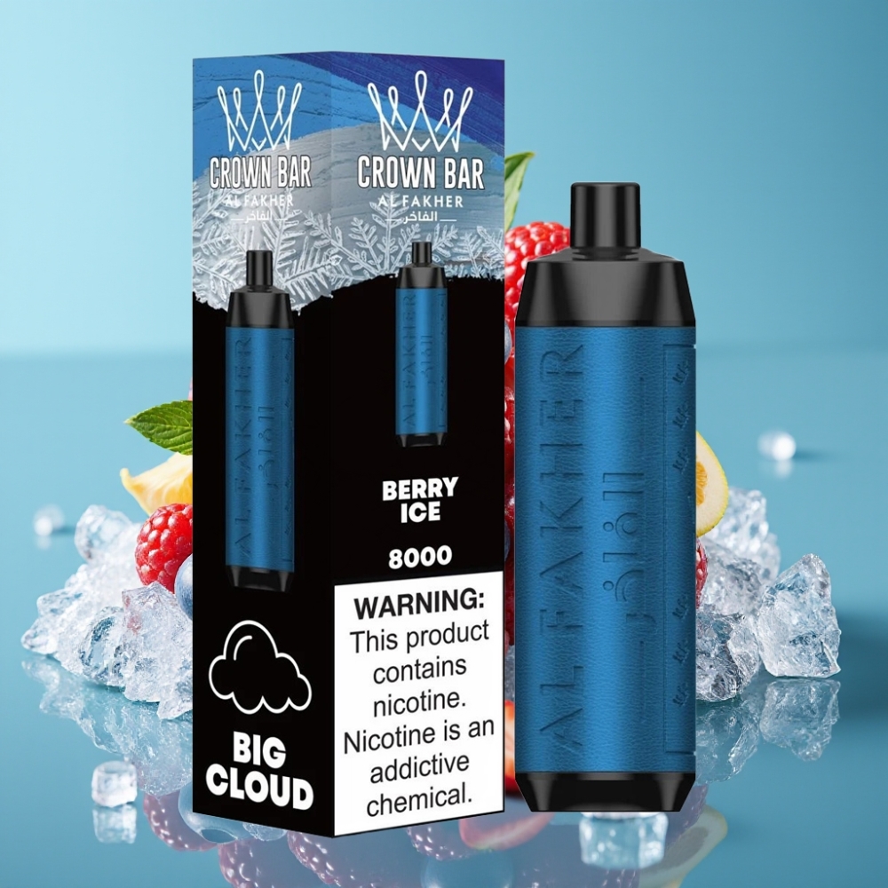 Al Fakher Crown Bar 8000 Crystal 18ml 5mg توت مثلج