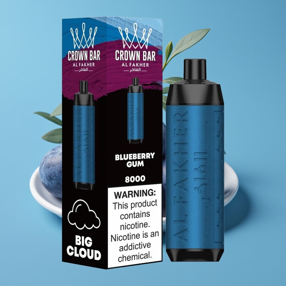 Al Fakher Crown Bar 8000 Crystal 600mah 18ml 5mg علكة بلوبيري