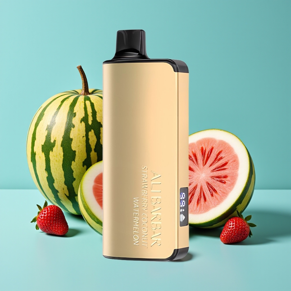 Alibarbar Ingot 9000 Puffs 22ml 2350mah فراولة جوز الهند بطيخ