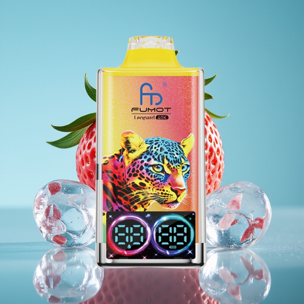 Fumot Leopard 40000 نيكوتين 5% بطارية 700mAh شحن Type-C شاشة رقمية - فراولة آيس