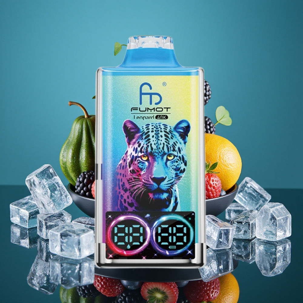 Fumot Leopard 40000 نفخة سيجارة إلكترونية مزدوجة ميش 700mAh تايب سي شاشة عرض أسود دراغون آيس