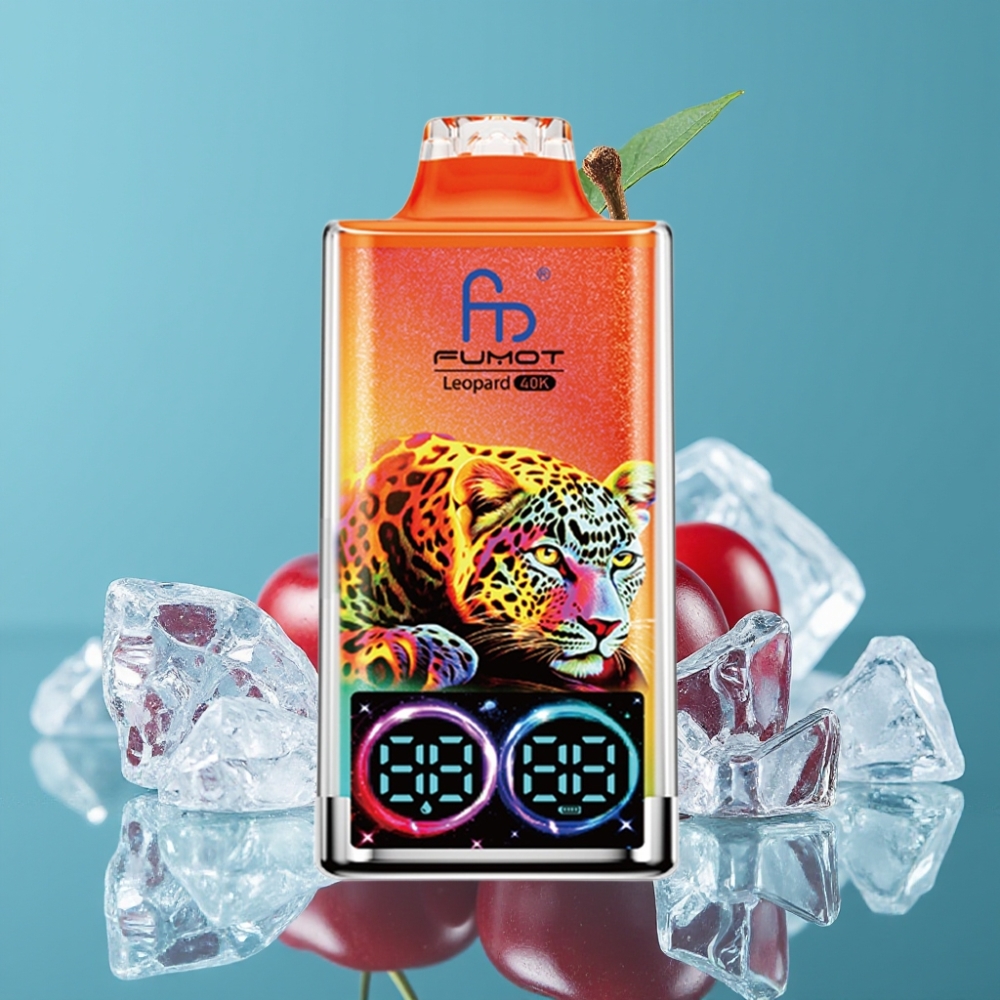 Fumot Leopard 40000 نفخة بطارية 700mAh ثنائي ميش نكهة كرز مثلج شحن Type-C شاشة عرض رقمية