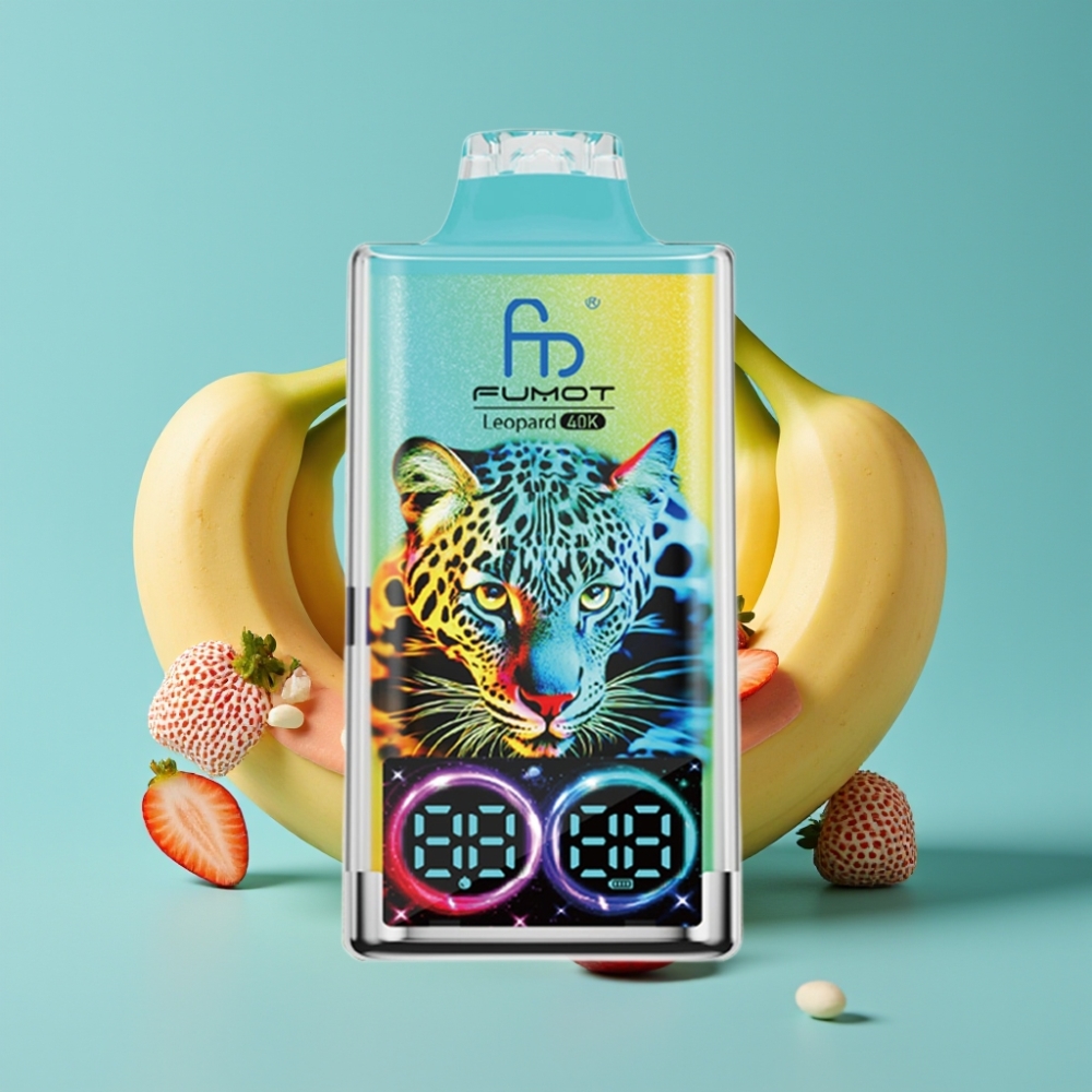 Fumot Leopard 40000 بخاخ مزود بشاحن نوع-C وبطارية 700mAh وثنائي ميش بنكهة الفراولة والموز
