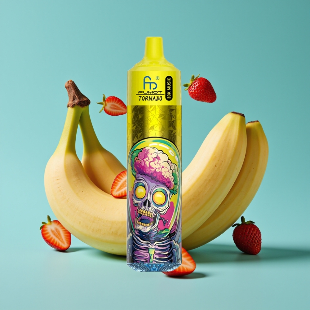 Fumot Randm Tornado 30000 نفخة سعة ٣٠مل نيكوتين ٢٪ أو ٥٪ بنكهة الموز والفراولة