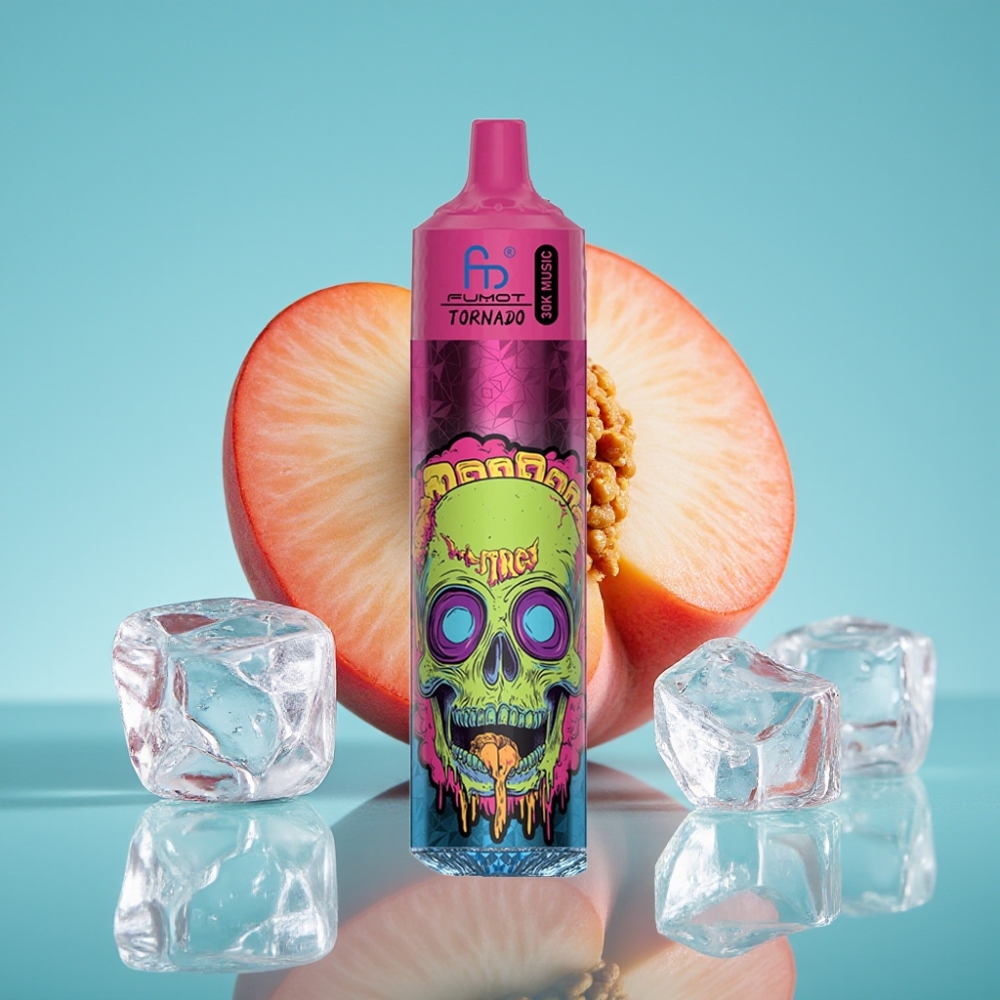 Fumot Randm Tornado 30000 نفخة سعة ٣٠مل نيكوتين ٢٪ أو ٥٪ بطارية ٦٠٠ مللي أمبير نكهة خوخ مثلج