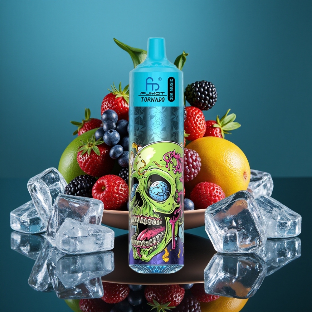 Fumot Randm Tornado 30000 نفخة، 30 مل، 2% أو 5% نيكوتين، 1.0 أوم، 600 مللي أمبير، أسود جليدي