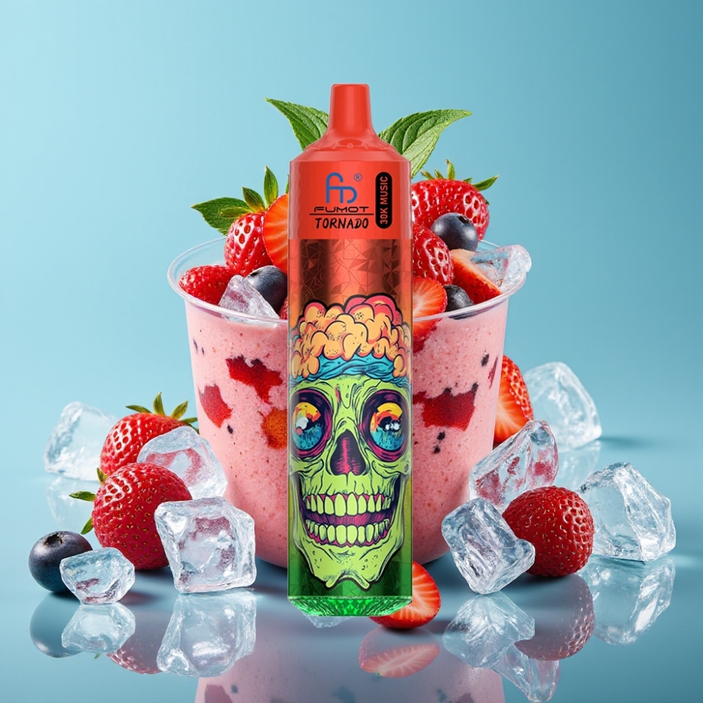 Fumot Randm Tornado 30000 نَفخة، سعة 30 مل، بطارية 600 مللي أمبير، نكهة فراولة توت مثلج