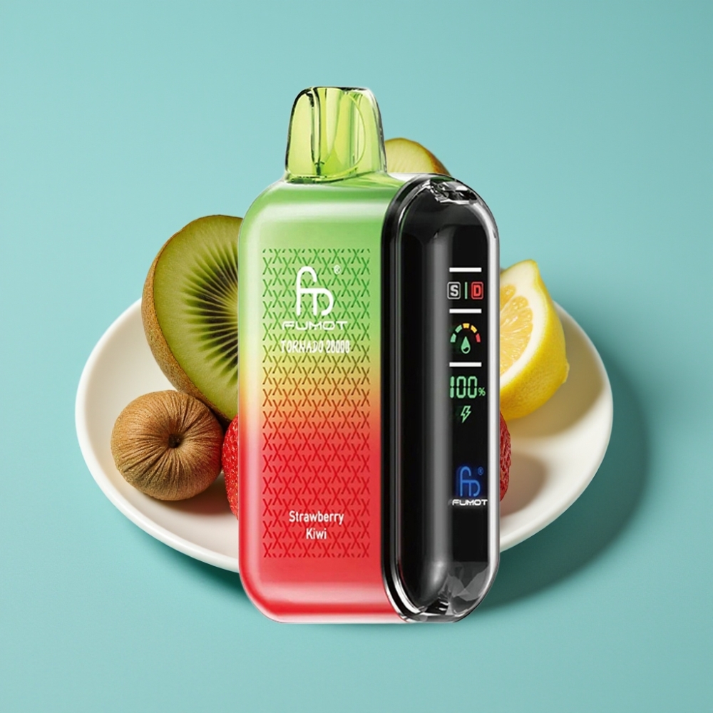 Fumot Tornado 20000 نفخة شبكة مزدوجة 20مل بطارية 850مللي أمبير فراولة كيوي