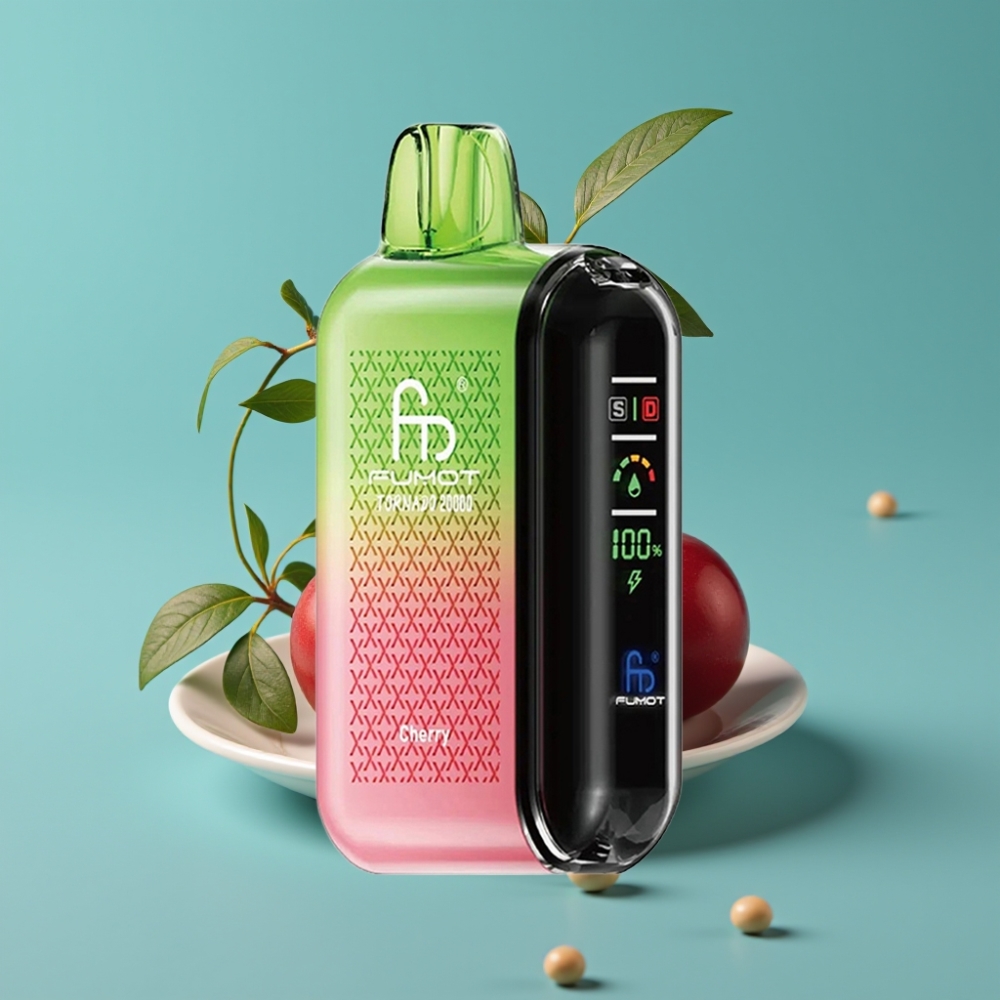 Fumot Tornado 20000 نفخة ثنائي ملف شبكي 20 مل بطارية 850 مللي أمبير كرز