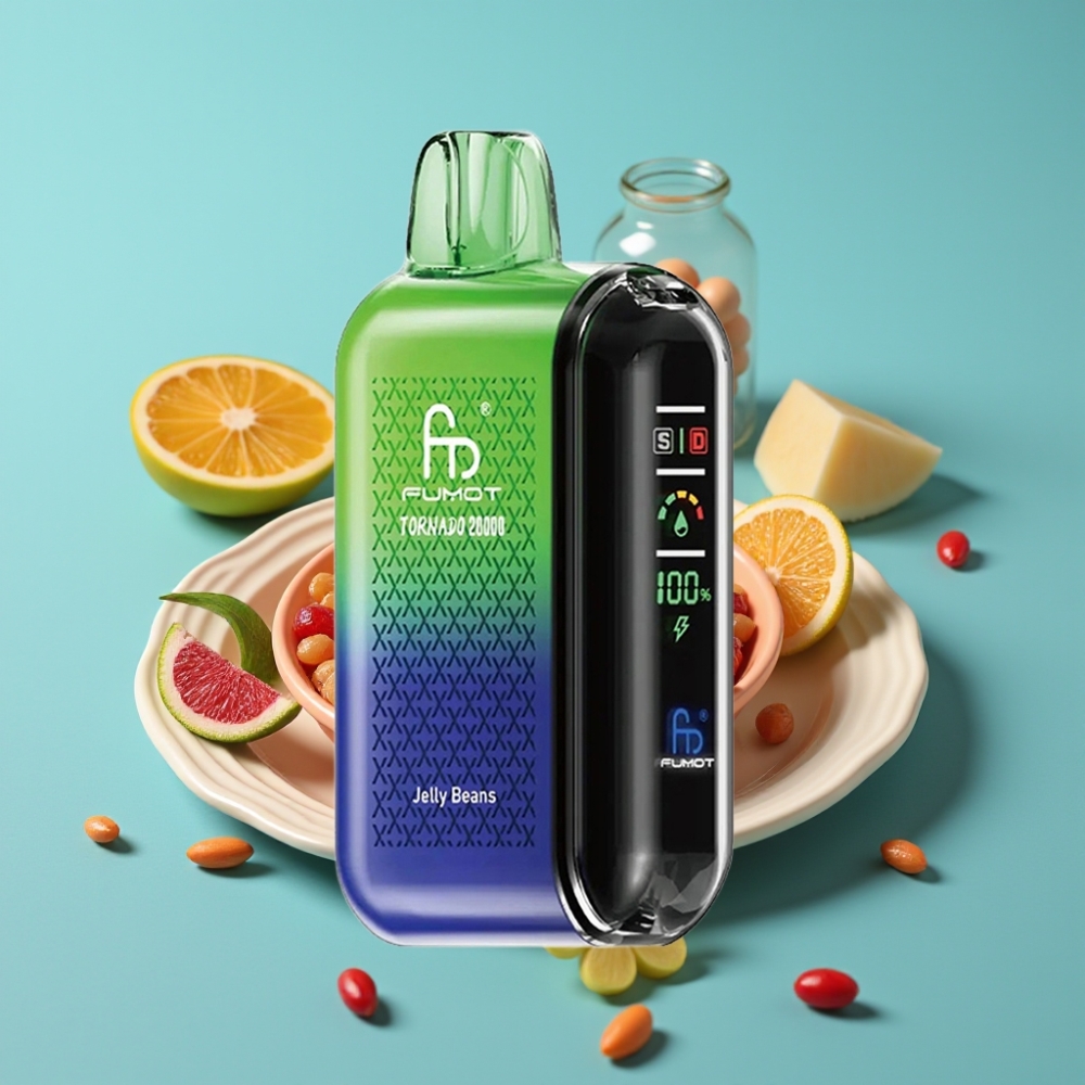 Fumot Tornado 20000 نفخة، ملف مزدوج، 20مل سائل، 850 مللي أمبير، 2% نيكوتين، حبوب الجيلي