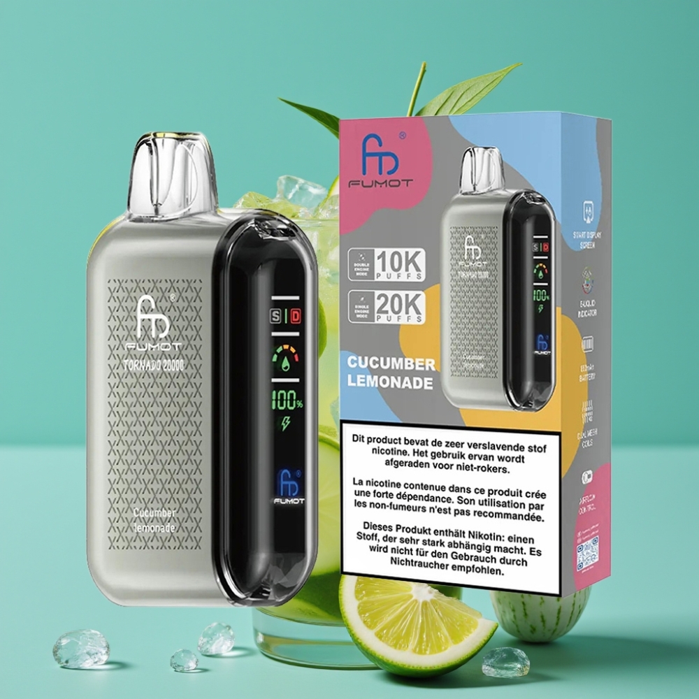 Fumot Tornado 20000 نفخة 20ml بطارية 850mAh بنكهة ليمونادة الخيار