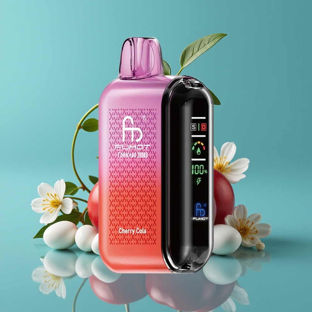 Fumot Tornado 20000 نفخة شريحة مزدوجة شاشة ذكية كرز كولا