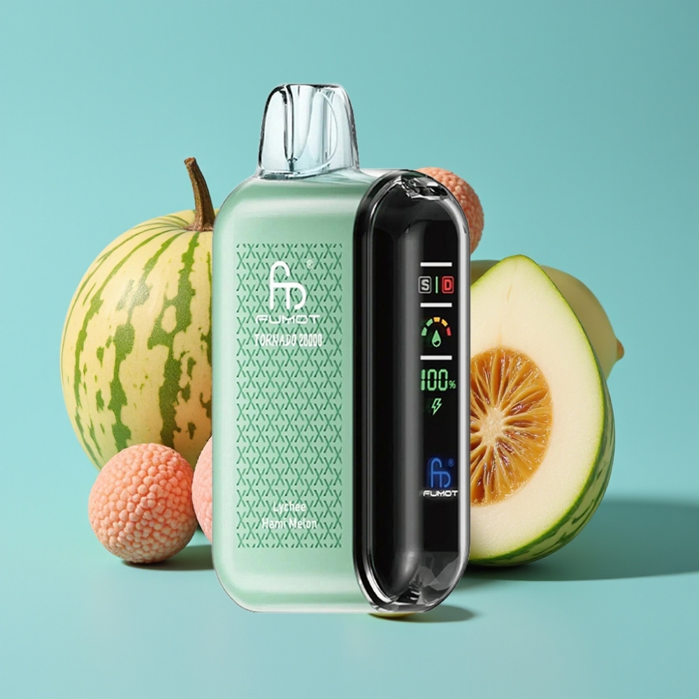 Fumot Tornado 20000 نفخة شاشة ذكية تحكم بالهواء نكهة ليتشي وشمام