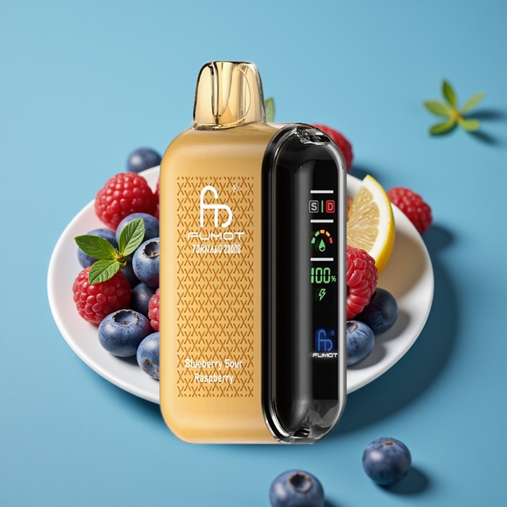 Fumot Tornado 20000 نفخة، ملف مزدوج، ٢٠ مل عصير، بطارية ٨٥٠ مللي أمبير، توت أزرق-توت عَليق حامض