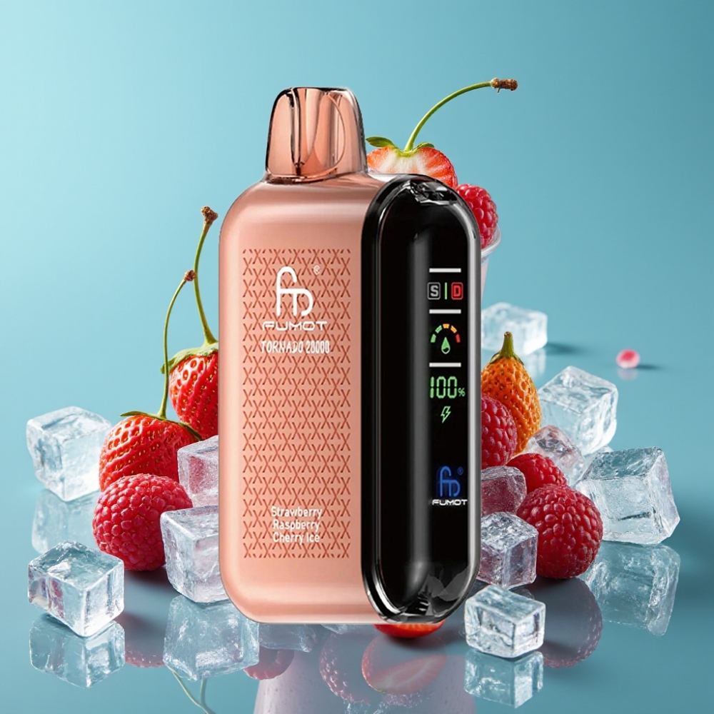 Fumot Tornado 20000 نفخة ثنائية ملف شبكي شاشة ذكية فراولة توت الكرز مثلج