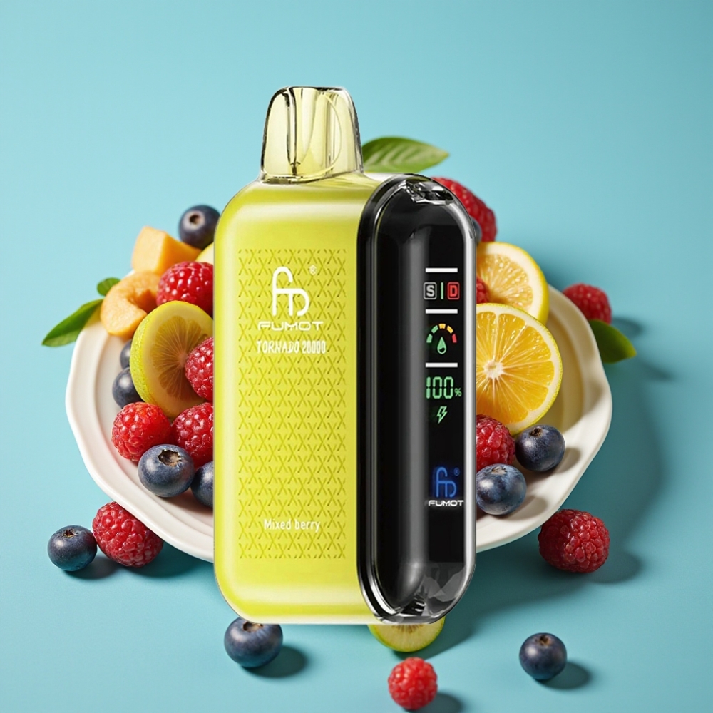 Fumot Tornado 20000 نفخة Dual Mesh Coil 20ml بطارية 850mAh توت متنوع