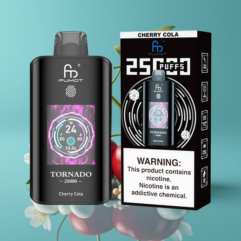 Fumot Tornado 25000 نفخة شاشة عالية الدقة ٧٠٠ مللي أمبير كرز كولا