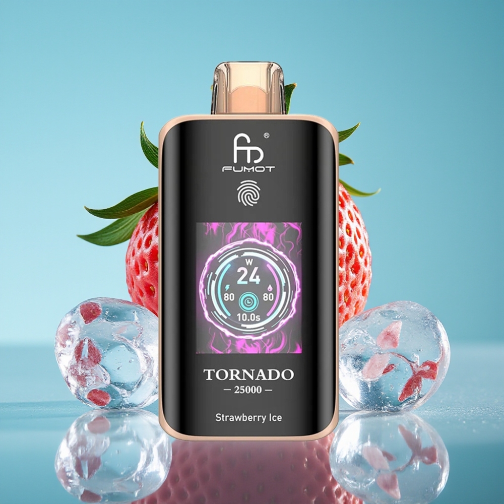 Fumot Tornado 25000 نَفخة شاشة عالية الدقة 700 مللي أمبير 20 مللي ثلج الفراولة